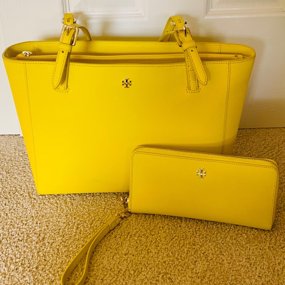 Tory Burch Small York Buckle yellow tote